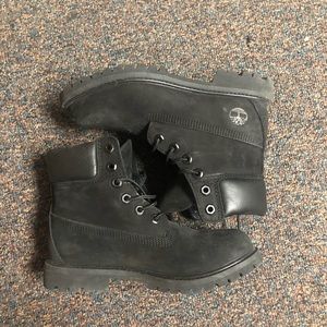 All black Timberland boots
